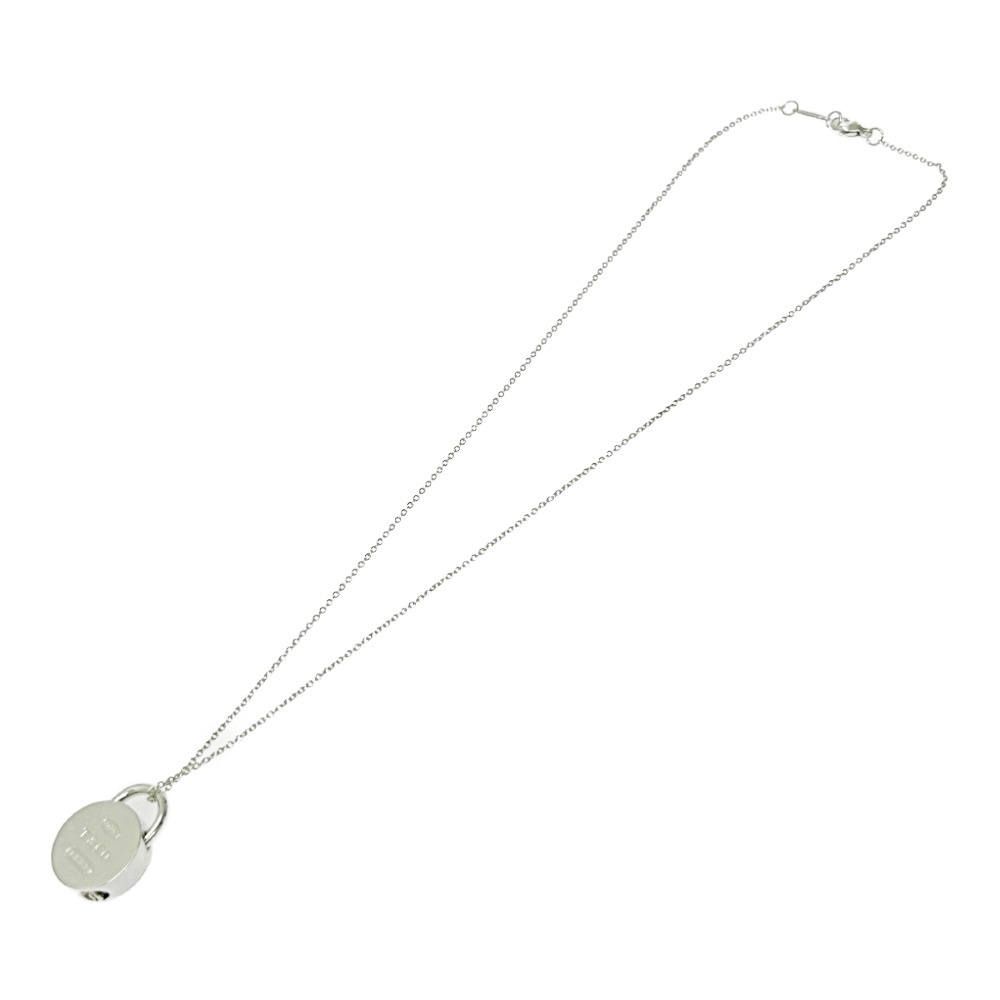 TIFFANY Co Silver Round Lock Necklace